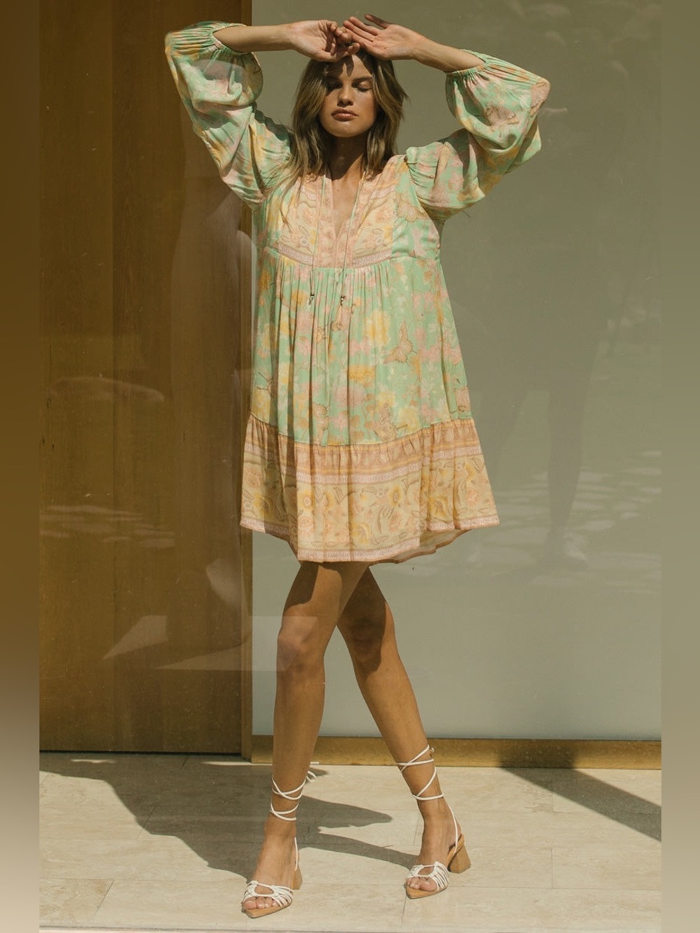 Spell $249 🪷 Garden Party 🦋 Butterfly Boho Tunic Dress 🌸 Size Medium 🌼 NWOT